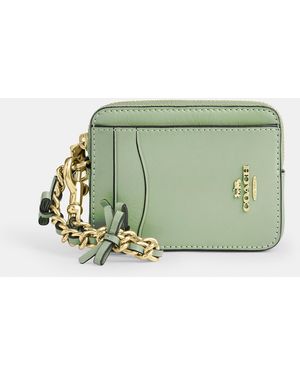 COACH Zip Card Case With Bows - Green