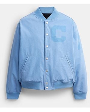 COACH Canvas Varsity Jacket - Blue
