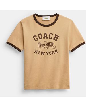 COACH Horse And Carriage Ringer T-shirt In Organic Cotton - Natural