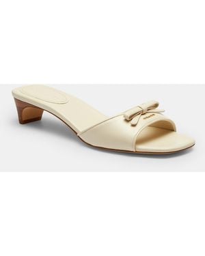 COACH Bow Kitten Heel Sandal - Natural