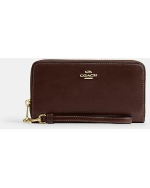 COACH Long Zip Around Wallet - Brown