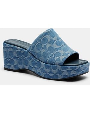 COACH Phoebe Platform Sandal - Blue