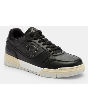 COACH Soho Sneakers With Signature Canvas Shoes Charcoal - Black