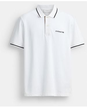 COACH Signature Trim Polo - White