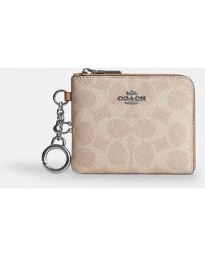 COACH Small Corner Zip Wallet - Natural