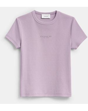 COACH New York Ribbed T-Shirt - Purple