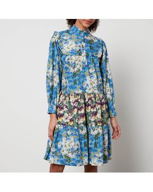 Batsheva X Laura Ashley Carwyn Cotton Mini Dress - Blue