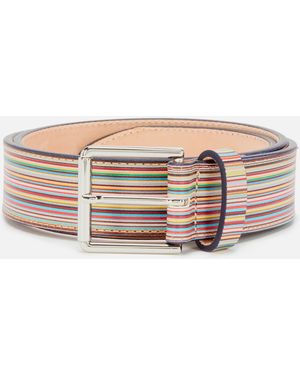 Paul Smith Paul Smith Wide Stripe Leather Belt - Pink