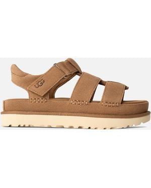 UGG Goldenstar Strap Suede Fisherman Sandals - Brown