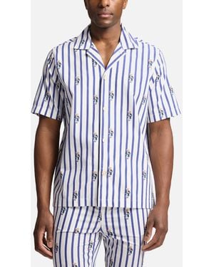 Polo Ralph Lauren Woven Cotton Short Sleeve Bear Pyjama Set - Blue