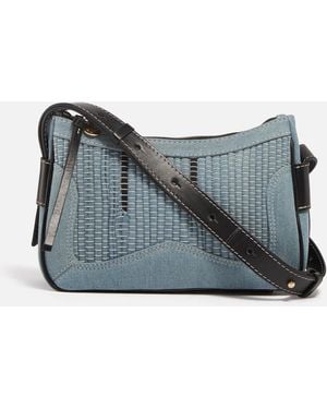 See By Chloé Hana Denim Leather Mini Hobo Bag - Blue