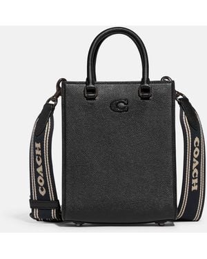 COACH S Tote 16 In Cross Grain Leather - Black