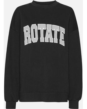 ROTATE SUNDAY Heavy Crewneck Cotton-Jersey Sweatshirt - Black