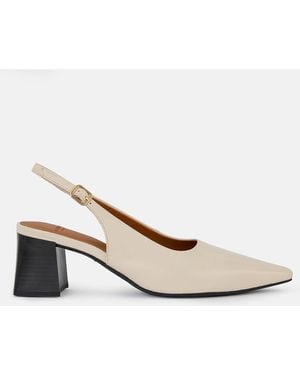 Vagabond Shoemakers Vagabond Altea Leather Slingback Court Heels - Natural