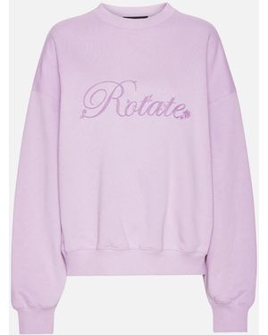 ROTATE SUNDAY Crewneck Heavy Cotton-Jersey Sweatshirt - Purple