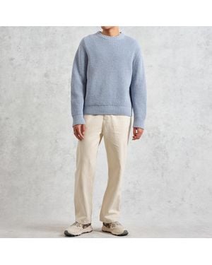 Wax London Wilde Crewneck Waffle-Knit Sweater - Blue