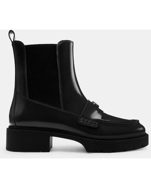 COACH Louisa Black Leather Chelsea Boots