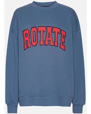 ROTATE SUNDAY Logo Cotton-Jersey Sweatshirt - Blue