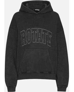 ROTATE SUNDAY Washed Heavy Cotton-Jersey Hoodie - Black