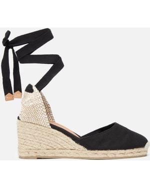 Castañer Carina Espadrille Wedged Sandals - Black
