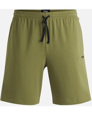 BOSS Cotton-Jersey Lounge Shorts - Green