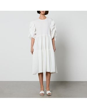Toit Volant Ottille Garden Cloqué Midi Dress - White
