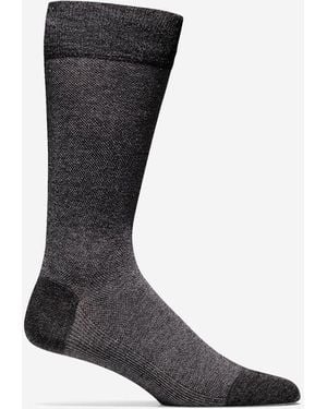 Cole Haan Men's Pique Textured Crew Socks - Gray