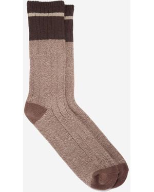 Cole Haan Men's Ribbed Casual Crew Socks - Brown