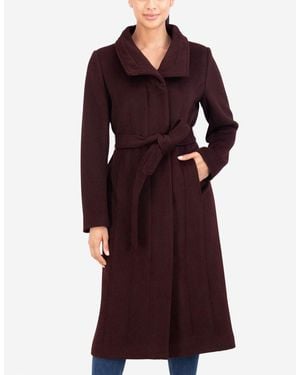 Cole haan belted asymmetrical wool coat hotsell