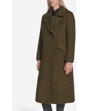 Cole Haan Women's Serge Twill Wool Coat - Green
