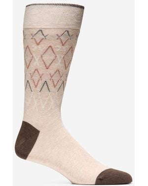 Cole Haan Men's Geo Dress Crew Socks - White