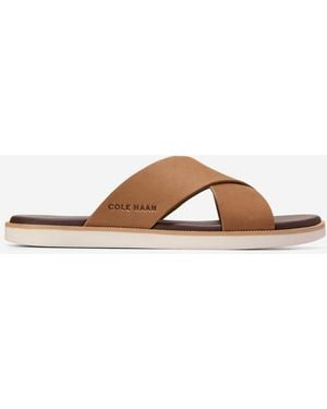 Cole Haan Men's Nantucket Cross Strap Sandals - Brown