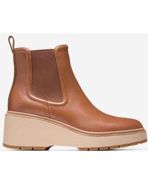 Cole Haan Women's Zerøgrand Cityquest Waterproof Wedge Boots - Brown