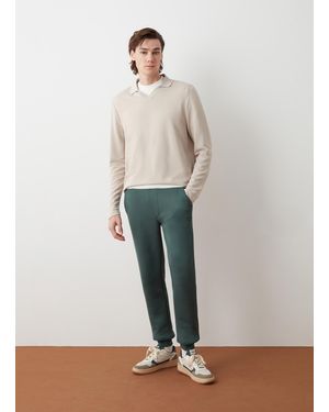 Colmar Pantaloni Della Tuta Con Trama Diagonale, Colore Bottle, Taglia - Bianco