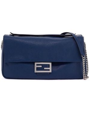 Fendi Large Chain Baguette Hand - Blue