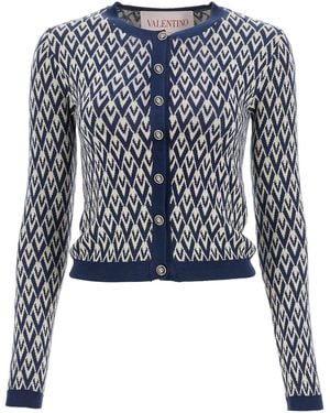 Valentino Garavani Ida "Jacquard Wool Toute La - Blue