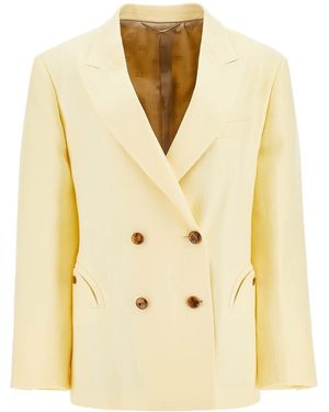 Blazé Milano Light Linen Oversized Blazer - Natural