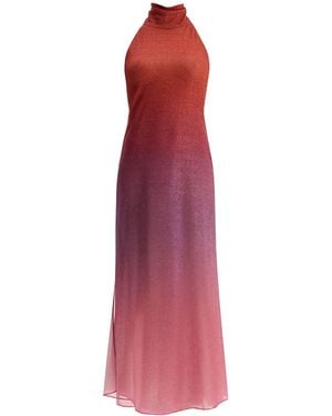 Oséree Lumière Shade High Neck Dress - Red