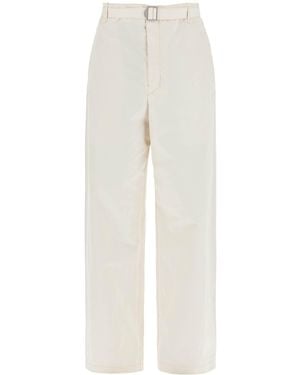 Lemaire Straight-Cut Trousers With Belt - White