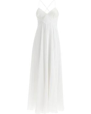 Max Mara Silk Slip Dress Set In - White