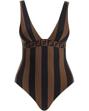 Fendi Pequin One-Piece - Brown