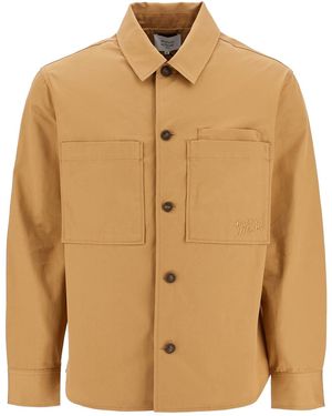 Maison Kitsuné Minimalist Chino Cotton Shirt With Buttons And Applied Pockets - Natural