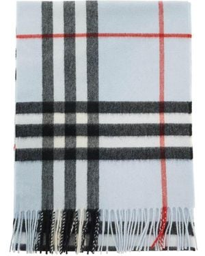 Burberry Check Cashmere Scarf - White