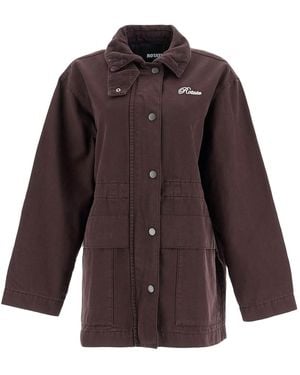 ROTATE BIRGER CHRISTENSEN 'Oversized Jacket With Embroidered - Brown