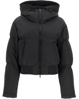 DIESEL Nylon Crinkle Hooded Down Jacket - Black