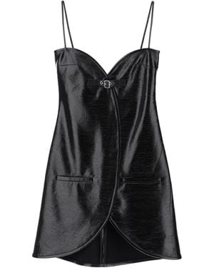 Courreges Vinyl Ellipse Mini Sleeveless Dress - Black