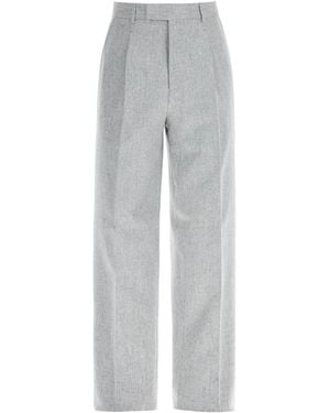 ZEGNA Formal Wool Trousers With Pleats - Grey