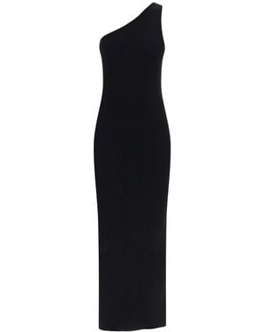 TOTEME Maxi One-Shoulder Ribbed Knit - Black