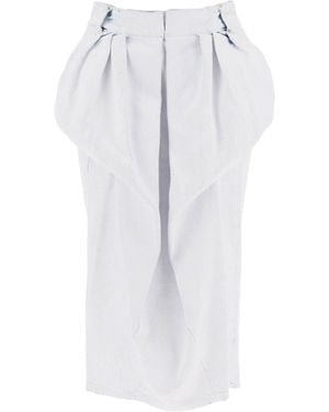 Maison Margiela Crinkled Denim Ruffled Skirt - White