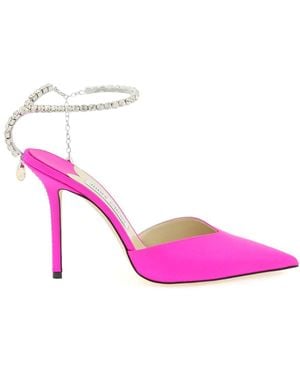 Jimmy Choo Saeda 100 Satin Pump - Pink